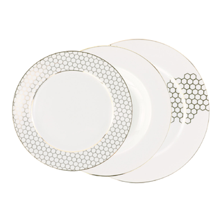 Weissestal 18-teiliges Weihnachtsgeschirr-Set „Hive“ aus Porzellan von Salvatore Izzo