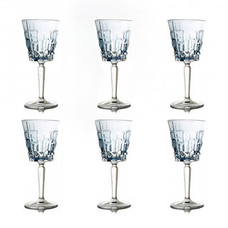 Feeling Set of 6 Vesuvius Blue Glass Goblets