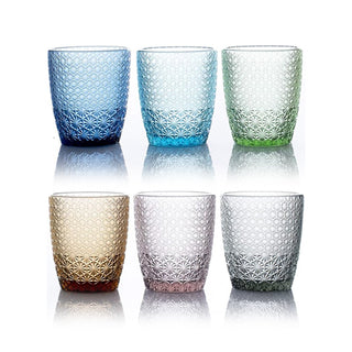 Evviva Set of 6 Mozart Multicolor Water Glasses 320cc