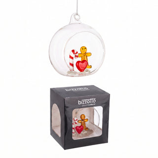 Andrea Bizzotto Sfera Vetro Aperta Yule Candy con Pacco Regalo D8 cm