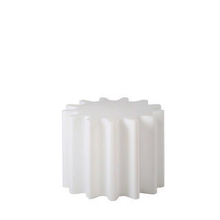 Taburete Slide Mesa De Centro Gear Blanco Leche 55x55 cm