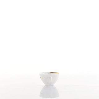 Weissestal Kaffeetassen-Set (2-teilig) mit Untertassen, Vintage Gold Shiro, Porzellan