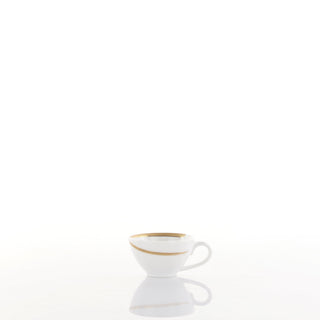 Weissestal Kaffeetassen-Set (2-teilig) mit Untertassen, Vintage Gold Shiro, Porzellan