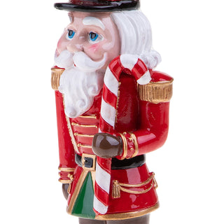 Bianchi Dino Soldatino Schiaccianoci Carillon H22 cm in Resina Rosso