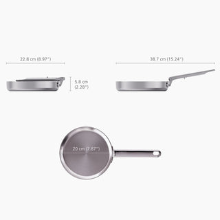Joseph Joseph 20cm Stainless Steel Folding Handle Frying Pan