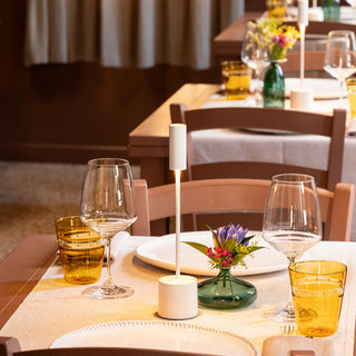 Zafferano Lampada da Tavolo Carolina 28 cm Bianco Lucido