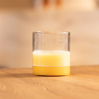 Zafferano Set 4 Tumbler Filo Bianco 440ml in Vetro Giallo Oro