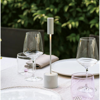 Zafferano Lampada da Tavolo Carolina 28 cm Bianco Lucido