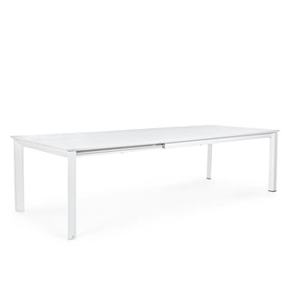 Andrea Bizzotto Tavolo Allungabile Konnor 200-300 x 110 cm in Alluminio Bianco con ruote