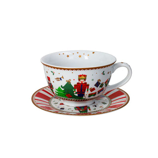 Brandani Tazza Colazione con Piattino Lo Schiaccianoci in Porcellana