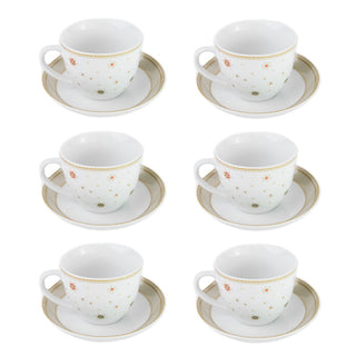 Villa Altachiara set of 6 Christmas in Gold Coffee Cups in Porcelain