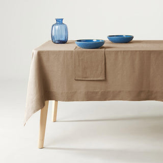 Tessitura Toscana Set Tablecloth + 12 Tiziano Napkins in Linen 170x270 cm Half Boiled