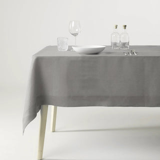 Tessitura Toscana Set Tablecloth + 12 Tiziano Napkins in Linen 170x270 cm Pearl