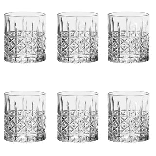 Tognana Set of 6 Ottoman Tumbler Glasses, Transparent, 335 ml