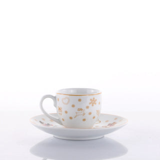 Weissestal Set 2 Tazzine Natalizie con Piattino Toys in Porcellana