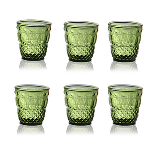 IVV Set of 6 Peacock Green Water Glasses Ser Lapo