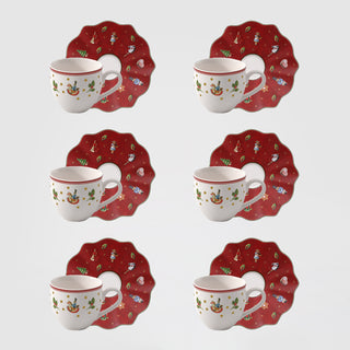 Villeroy & Boch Toys Delight Set 6 Tazzine con Piattino in Porcellana