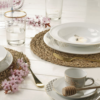 Weissestal Set 6 Tazzine Natalizie con Piattino Hive in Porcellana by Salvatore Izzo