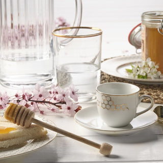 Weissestal Set 6 Tazzine Natalizie con Piattino Hive in Porcellana by Salvatore Izzo