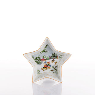Weissestal Weihnachtsstern-Geschenktablett, 21 cm Durchmesser, aus Porzellan