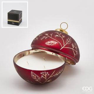 EDG Enzo De Gasperi Sphere Candle Berries in Red Glass D13 cm