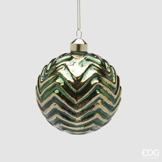 EDG Enzo De Gasperi Pallina di Natale Zig Zag D10 cm Verde