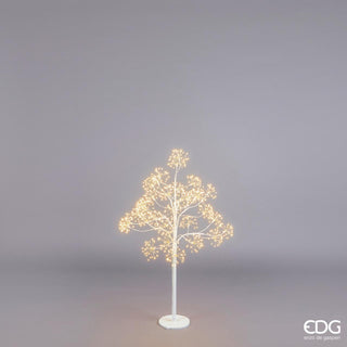 EDG Enzo De Gasperi Buchenbaum mit Büscheln und 896 Mini-LED-Sockel, H120 cm, Weiß
