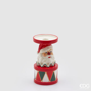 EDG Enzo De Gasperi Portacandela Santa Clown H17 D10 cm