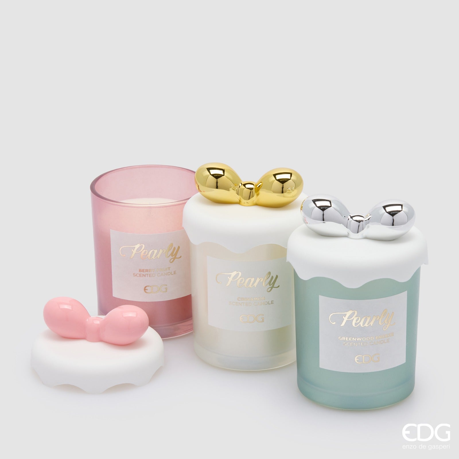 EDG Enzo De Gasperi 3er-Set Weihnachtsduftkerzen mit Schleife, H12,5 c – Le Gioie