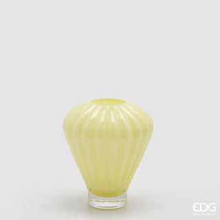 EDG Enzo De Gasperi Vaso Diamante in Vetro H20 cm Giallo