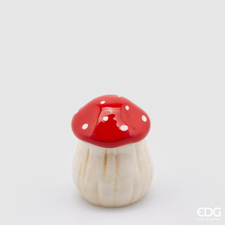 EDG Enzo De Gasperi Contenitore Natalizio Fungo H12,5 cm in Ceramica