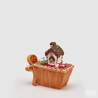 EDG Enzo De Gasperi Contenitore Natalizio Pan di Zenzero Piccolo in Ceramica