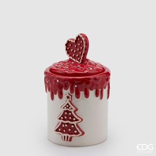 EDG Enzo De Gasperi Contenitore Natalizio Cuore H21 cm in Ceramica