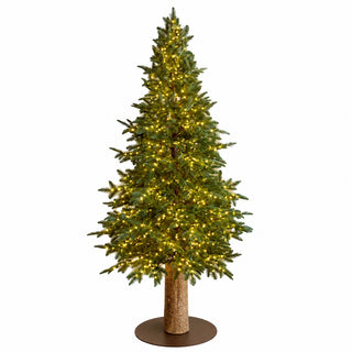 Albero di Natale Rockefeller Slim di Salvatore Izzo H210 cm Ultra Realistico Total PE 2200 Led con Tronco Incluso