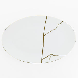 Weissestal Ovales Tablett Onix Weiß 36 cm aus Porzellan