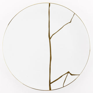 Weissestal Servierplatte D31 cm Weißer Onyx aus Porzellan