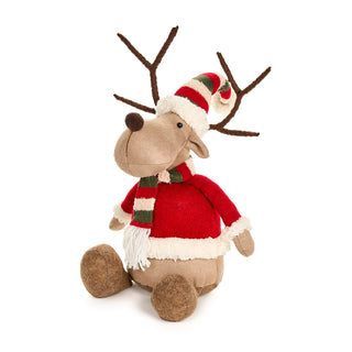 Nuvole di Stoffa Peluche Renna Lui Seduto H54 cm