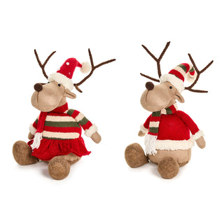 Nuvole di Stoffa Peluche Renna Lei Seduta H54 cm