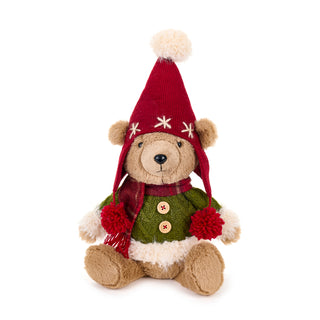 Nuvole di Stoffa Decorazione Orsetto Seduto con Cappello H41 cm Verde