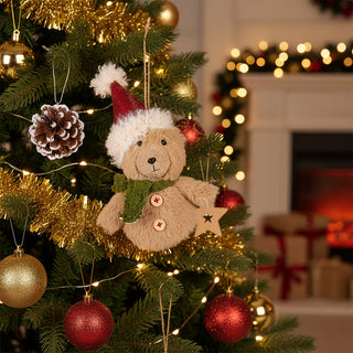 Stoffwolken-Baumschmuck, Teddybär, H 22 cm, Grün