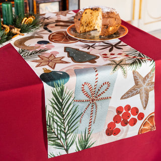 The Napking Runner Natalizio Xmas Tea 50x150 cm in Raso