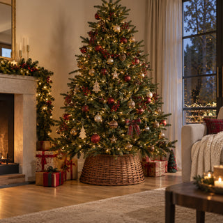 Bianchi Dino Base per Albero di Natale Rattan D72 Cm Marrone