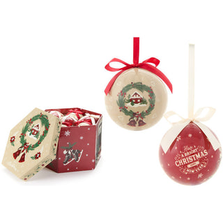 Cloth Clouds Set of 14 Winter Wish Glass Christmas Balls D7.5 cm