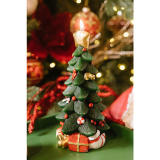 Nuvole di Stoffa Candela Natalizia Albero con Regali H16,5 cm