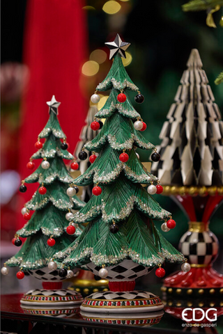 EDG Enzo De Gasperi Decorazione Natalizia Pino Poly Verde con Perle H46
