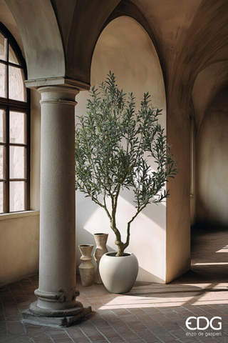 EDG Enzo De Gasperi Pianta Artificiale Olivo Vouge con Vaso H240 cm