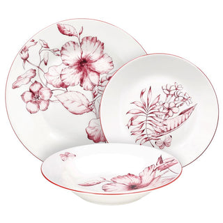 Tognana Servizio di Piatti Atollo Colibrì 18 pezzi in Porcellana