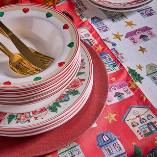 Tognana Servizio Piatti Natalizio in Porcellana Atollo Christmas Conversation 18 pezzi