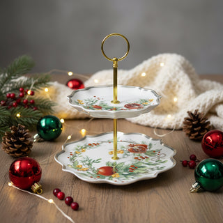 Brandani Alzata Natalizia Carol in Porcellana