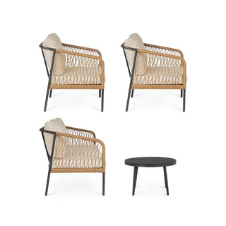 Andrea Bizzotto Felipe 4-teiliges Outdoor-Lounge-Set, Natur 